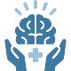 Icon brain health with two hands