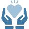 Icon hands holding heart