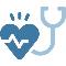 Icon stethoscope on heartbeat