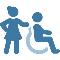 Icon female carer with man in wheelchair